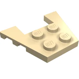 Wedge Plate 3 x 4 with Stud Notches / Tan