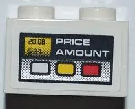 Brick 1 x 2 with Fuel Dispenser Meter with 'PRICE AMOUNT' Pattern (Sticker) - Set 8186