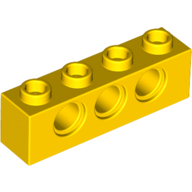 Lego Technic Brick 1 x 4 [3 Pin Holes] / Yellow