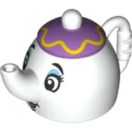Duplo Teapot with Face Print (Mrs. Potts) / White