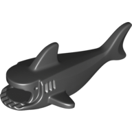 Lego Animal Body Part, Shark Body with Three Gill Slits / Black