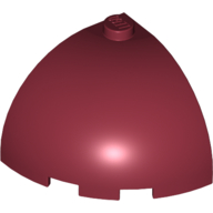 Lego Brick Round Corner 3 x 3 x 2 Dome Top / Dark Red