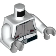 Torso Imperial AT-DP Pilot Uniform with Light Bluish Gray Vest and Black Belt Print, White Arms, Light Bluish Gray Hands / White
