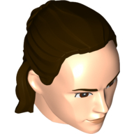 Lego Large Figure Head Rey Pattern 2 / Light Nougat