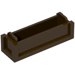 Box / Crate 1 x 3 / Dark Brown