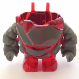 Body Rock Monster - Torso/Legs with Dark Bluish Gray Arms Assembly / Trans-Red