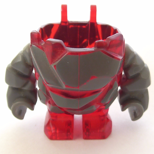 Lego Body Rock Monster - Torso/Legs with Dark Bluish Gray Arms Assembly / Trans-Red