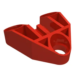 Technic Connector Block 3 x 3 Triangular with Axle, and Pin Hole / Red