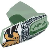 Large Figure Limb Cover, Size 5, Armor with Ball Joint Socket with 'ROCKA 3.0' and Gold Lion Head Print / Trans-Green