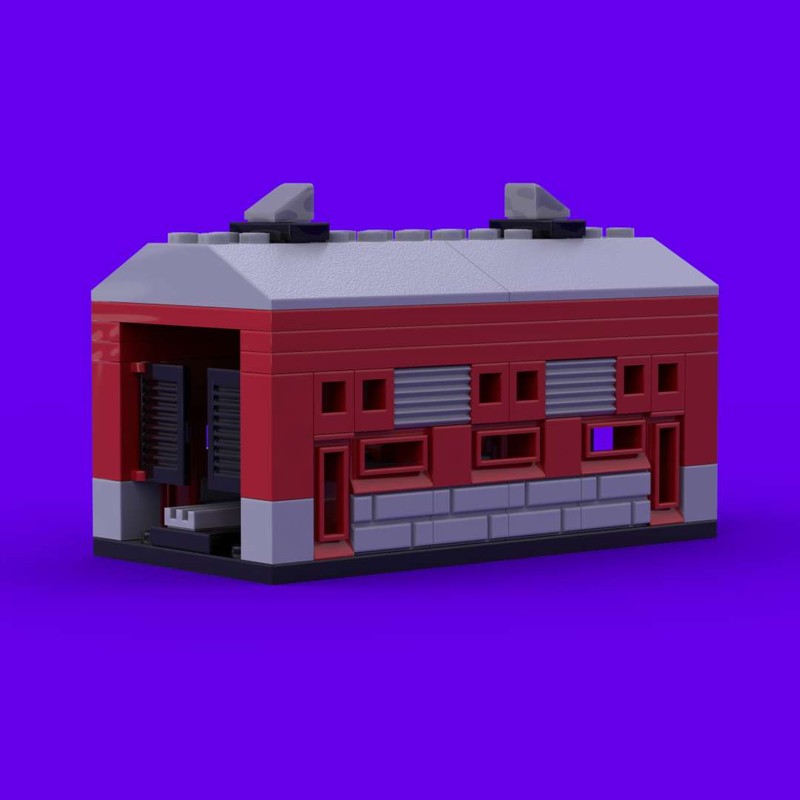 Lego Micro Train Shed v2
