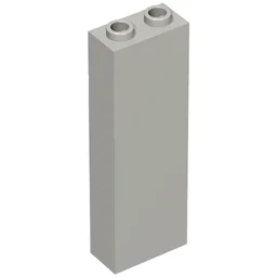 Brick 1 x 2 x 5 with Blocked Open Studs and Bottom Stud Holder with Asymmetric Ridges / Light Bluish Gray