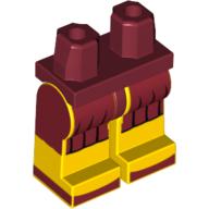 Lego Hips and Yellow Legs with Spartan Tunic and Sandals Print / Dark Red