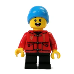 Kid Red Torso, Black Legs, Dark Azure Cap