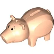 Animal, Pig with Coin Plug Hole and Hole for Hat, with Eyes Print (Hamm) / Light Nougat