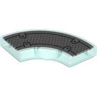 Lego Tile 2 x 2 Curved, Macaroni, Center Anti-Stud with Silver Plating print