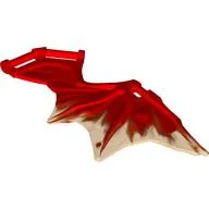 Creature Body Part, Wing 11 x 6 with 3 Bars, Red Marble Pattern / Trans-Orange
