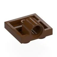Plate Special 2 x 2 with 1 Pin Hole [Complete Underside Rib] / Reddish Brown