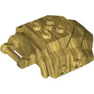 Large Figure Cover 4 x 5 x 2 with Bar, 4 Studs, Ridged / Pearl Gold