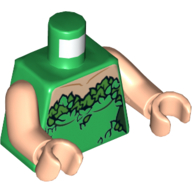 Lego Torso Dress, Leaves Print (Poison Ivy), Light Nougat Arms and Hands / Green