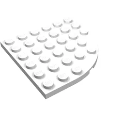 Plate Round Corner 6 x 6 / White