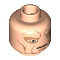 Lego Minifig Head Saesee Tiin, Large Eyes and Cheek Lines Print [Blocked Open Stud] / Light Nougat