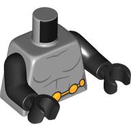 Lego Torso Jumpsuit, Muscle Outline, Gold Belt with Beads print, Black Arms and Hands / Light Bluish Gray