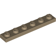 Lego Plate 1 x 6 / Dark Tan