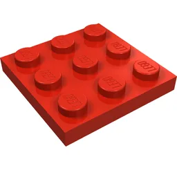Plate 3 x 3 / Red