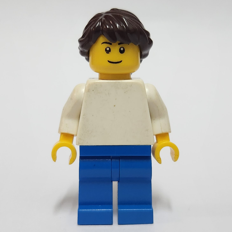 Lego White Torso, Blue Legs, Long Reddish Brown Hair