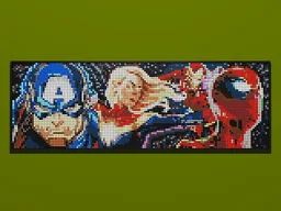 (31205) Captain America + 2x (31199) Captain Marvel, Iron Man and Spiderman