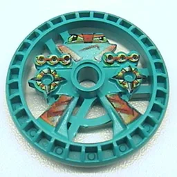 Technic Disc 5 x 5 Notched, Blazooka / Dark Turquoise