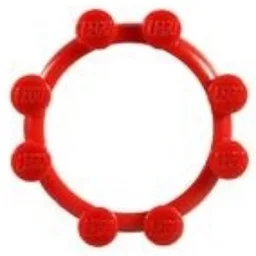 Watch, Bezel Round, 8 Studs / Red