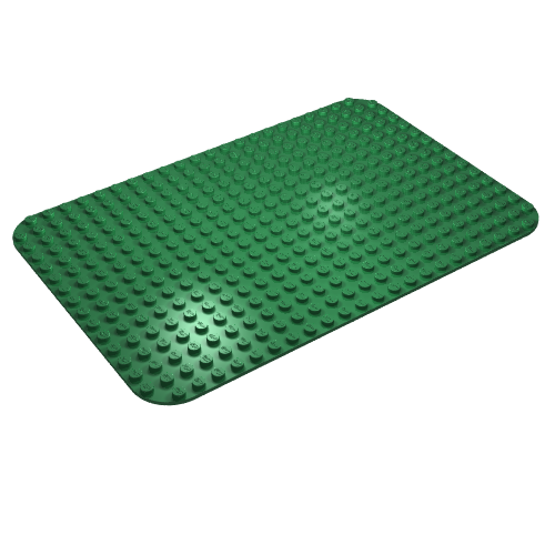 Lego Baseplate 16 x 24 with Rounded Corners / Green