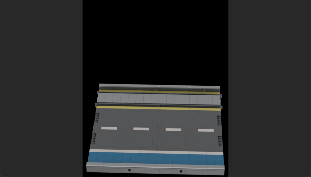 Lego MILS road plate with tram and bike lane