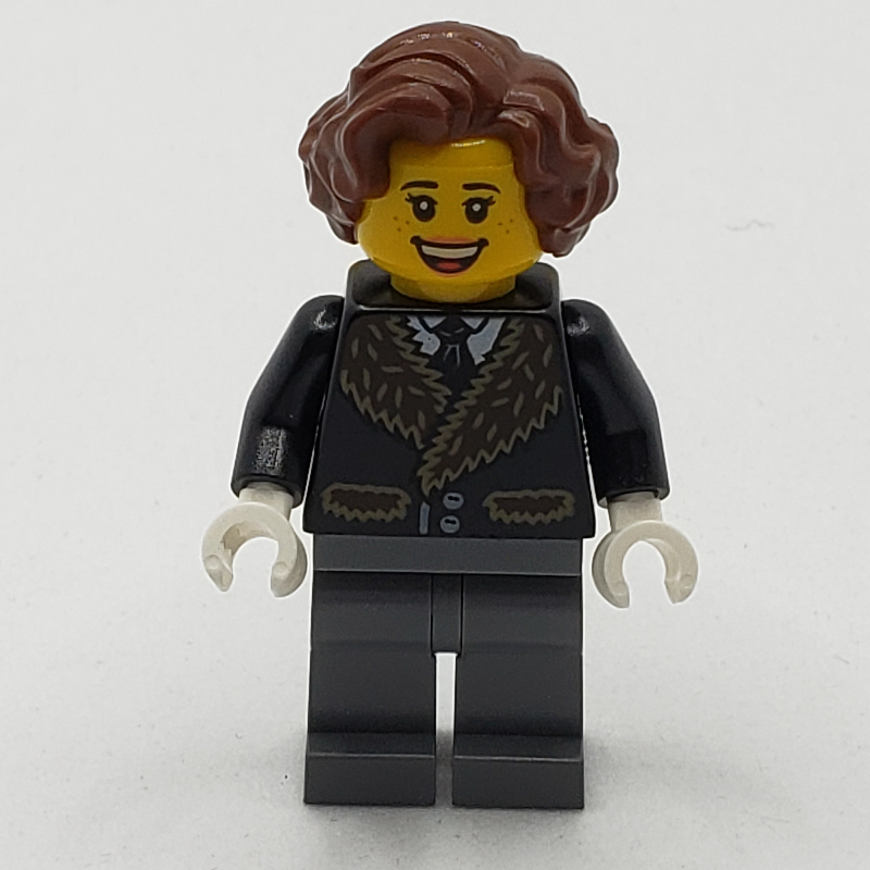 Lego Black Torso, Dark Bluish Gray Legs, Reddish Brown Hair