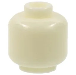Minifigure, Head (Plain) / Glow in Dark White