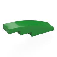 Lego Brick Curved 4 x 1 No Studs [Stud Holder with Symmetric Ridges] / Bright Green