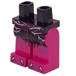 Hips and Magenta Legs with Loincloth, Pink/Magenta Streaks, Dark Purple Spots, White Claws Print / Black