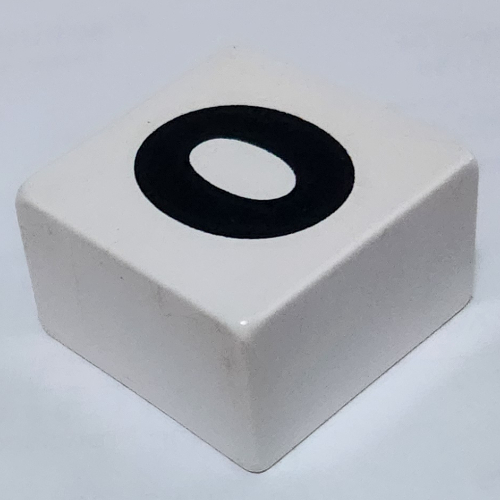 Lego Duplo Tile 2 x 2 x 1 with '0' Print / White