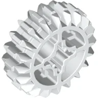 Technic Gear 20 Tooth Double Bevel with Axle Hole Type 2 [X Opening] / White