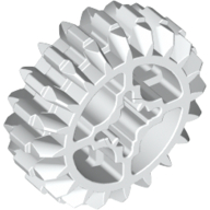 Lego Technic Gear 20 Tooth Double Bevel with Axle Hole Type 2 [X Opening] / White