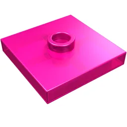 Plate Special 2 x 2 with Groove and Center Stud (Jumper) / Trans-Dark Pink