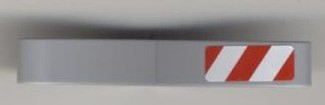 Lego Technic, Liftarm, Modified Bent Thick 1 x 7 (4 - 4) with Red and White Danger Stripes Pattern (Sticker) - Set 8124