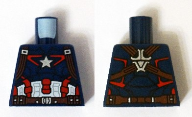 Lego Torso Armor with Silver Star on Chest and Red, White and Reddish Brown Harness Pattern