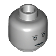 Lego Minifig Head Weeping Angel, Dual Sided, Gray Eyebrows, Eyes and Lips, Sad / Open Mouth Angry Print [Hollow Stud] / Light Bluish Gray