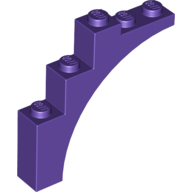 Lego Brick Arch 1 x 5 x 4 [Continuous Bow, Raised Underside Cross Supports] / Dark Purple