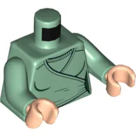 Torso Robe with Undershirt Print, Sand Green Arms, Light Nougat Hands / Sand Green