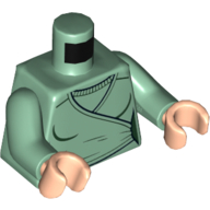 Lego Torso Robe with Undershirt Print, Sand Green Arms, Light Nougat Hands / Sand Green