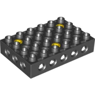 Duplo Toolo Brick 4 x 6 with Holes on Sides and Top and 3 Screws in Top / Black