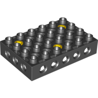 Lego Duplo Toolo Brick 4 x 6 with Holes on Sides and Top and 3 Screws in Top / Black